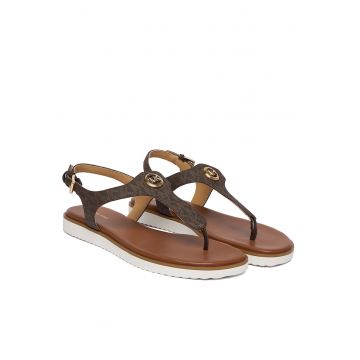 Sandale dama -  piele ecologica - maro - material sintetic