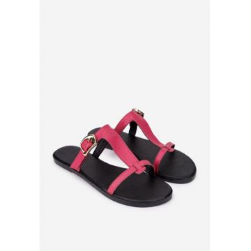Sandale dama piele fuchsia - Roz