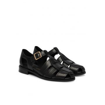 Sandale dama -  piele naturala - negru -