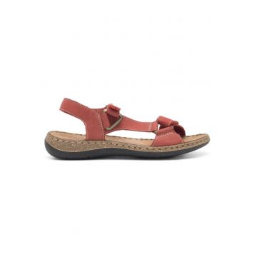 Sandale dama -  Piele naturala - Rosu