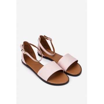 Sandale dama piele naturala roz - Roz deschis