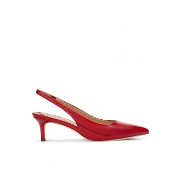 Sandale dama -  stiletto - piele naturala - rosu -