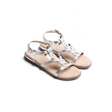 Sandale de piele cu aspect impletit Redditch - Argintiu