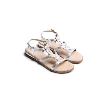 Sandale de piele cu aspect impletit Redditch - Argintiu