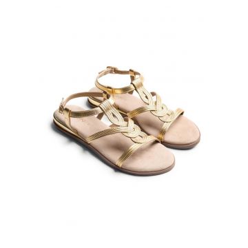 Sandale de piele cu aspect impletit Redditch - Auriu