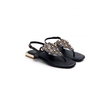 Sandale de piele cu tinte Kaduna - Negru
