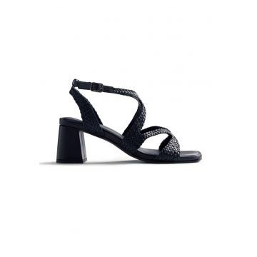 Sandale din piele cu aspect impletit Mohoro - Negru