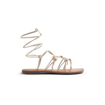 Sandale din piele cu barete multiple Sedgwick - Auriu platinat