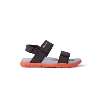Sandale din piele ecologica cu inchidere velcro Dadaab - Maro
