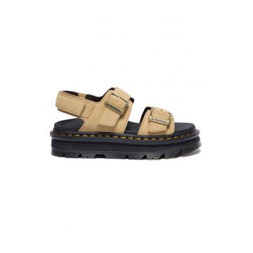 Sandale din piele intoarsa cu talpa flatform ZebZag - Bej