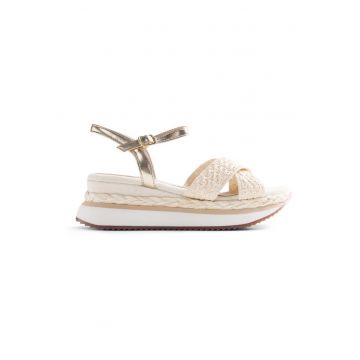 Sandale-espadrile wedge Trevelin - Alb murdar