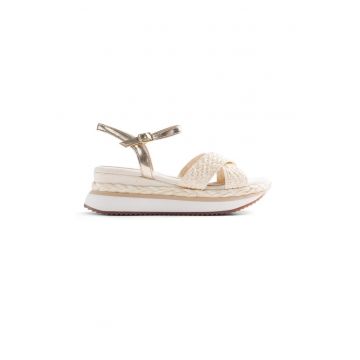 Sandale-espadrile wedge Trevelin - Alb murdar
