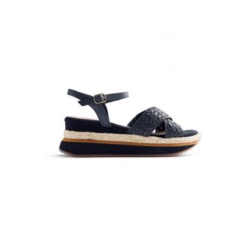 Sandale-espadrile wedge Trevelin - Negru