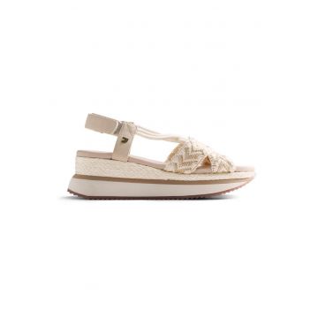 Sandale-espadrile wedge Ugunja - Alb murdar