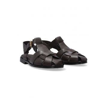 Sandale fisherman din piele cu talpa joasa