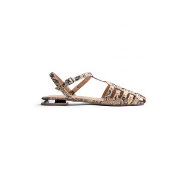Sandale fishrman de piele cu aspect piele de reptila Ottertail - Galben deschis