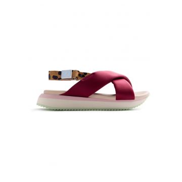 Sandale flatform cu animal print Talisay - Visiniu