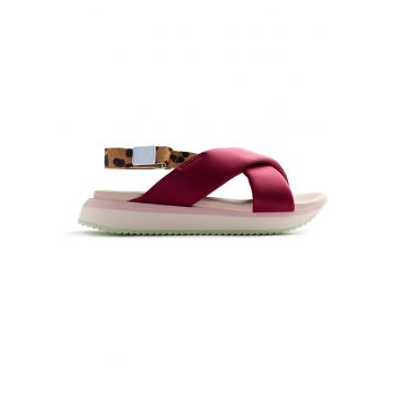 Sandale flatform cu animal print Talisay - Visiniu