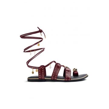 Sandale gladiator din piele Marsabit - Visiniu
