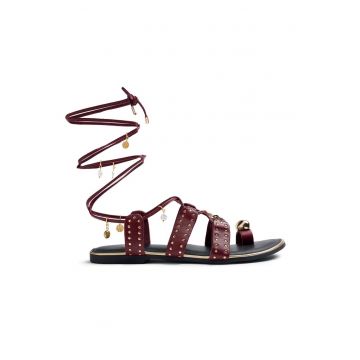 Sandale gladiator din piele Marsabit - Visiniu