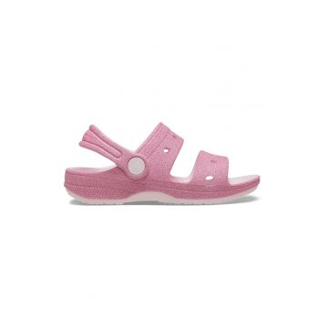 Sandale slingback cu aspect stralucitor - Rosu stins