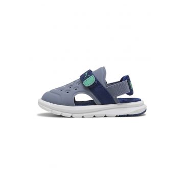 Sandale slingback cu inchidere velcro Evolve - Albastru inchis/Verde pal/Alb murdar