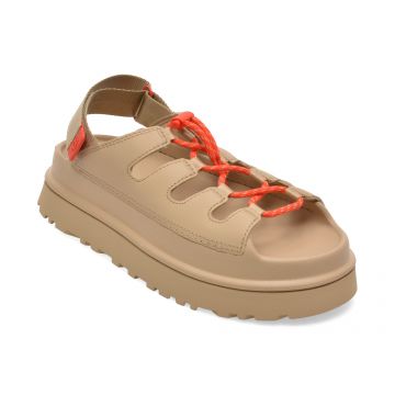 Sandale UGG bej, GOLDENGLOW TOGGLE, din piele naturala