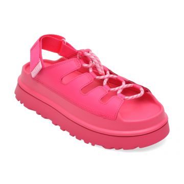 Sandale UGG fucsia, GOLDENGLOW TOGGLE, din piele naturala