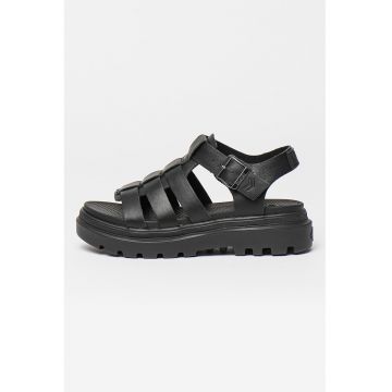 Sandale uni din piele - Negru