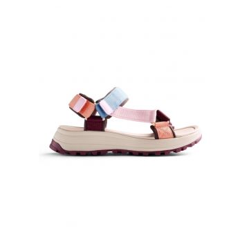 Sandale wedge cu velcro Mazuri - Roz