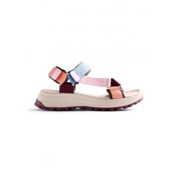 Sandale wedge cu velcro Mazuri - Roz