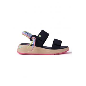 Sandale wedge cu velcro Tabuk - Negru