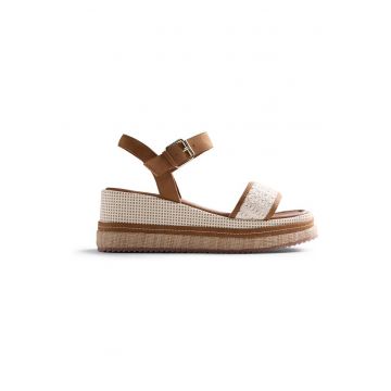 Sandale wedge - Maro/Crem