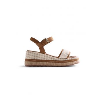Sandale wedge - Maro/Crem