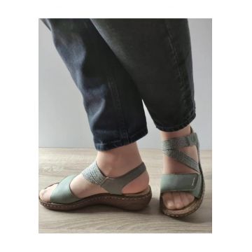 Sandale Casual Dama  V2862-52 Verde Kaki - Verde - Verde