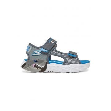 Sandale copii -  Charcoal - piele ecologica - model Creature-Splash - Gri -