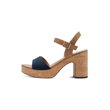 Sandale cu bareta pe glezna - Caramel/Bleumarin