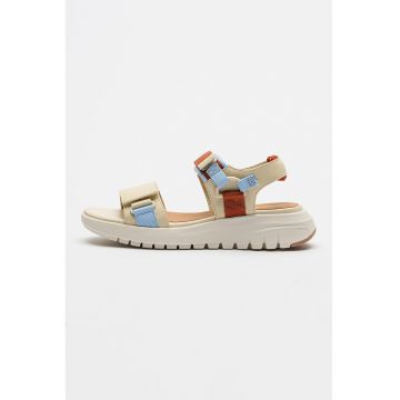 Sandale cu inchidere velcro Flextride - Maro cognac/Bej sampanie