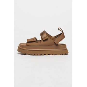 Sandale cu inchidere velcro Golden Glow - Maro inchis