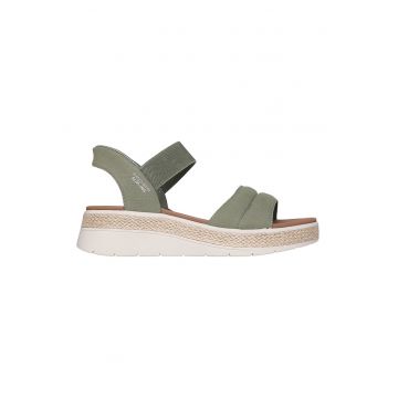 Sandale cu talpa wedge Slip-Ins™ Bobs Sun Ray - Caramel/Verde feriga