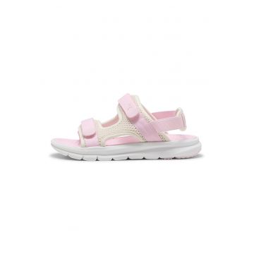 Sandale cu velcro Evolve - Alb/Roz pal