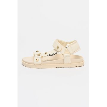 Sandale cu velcro Foammentera - Auriu/Alb fildes