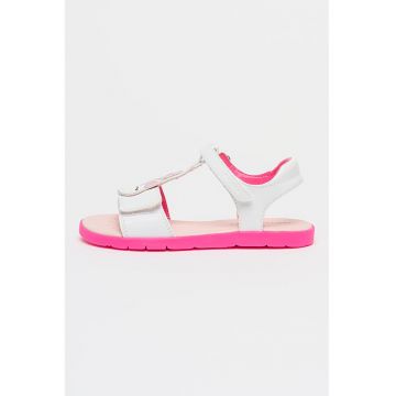 Sandale cu velcro Joyfoot - Alb/Fucsia