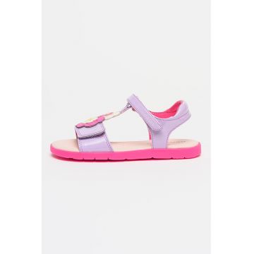 Sandale cu velcro Joyfoot - Lila/Roz