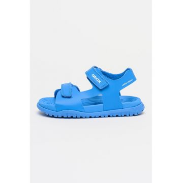 Sandale cu velcro si logo discret - Albastru