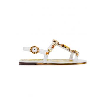 Sandale dama - Dolce Gabbana - piele naturala - model 8V135 - alb -