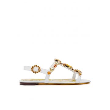 Sandale dama - Dolce Gabbana - piele naturala - model 8V135 - alb -