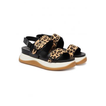 Sandale dama  piele ecologica - velcro - multicolor