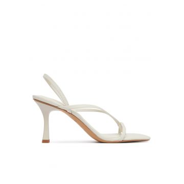 Sandale dama -  piele naturala - alb - Alb