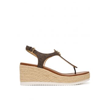 Sandale de dama -  piele ecologica - maro - material sintetic